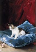 Francisco Domingo Marques Cat oil painting